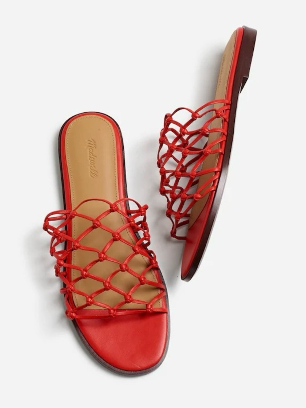 Madewell Shoes The Danika Knotted Sandal Leather Himalayan Orange Red Sz 9